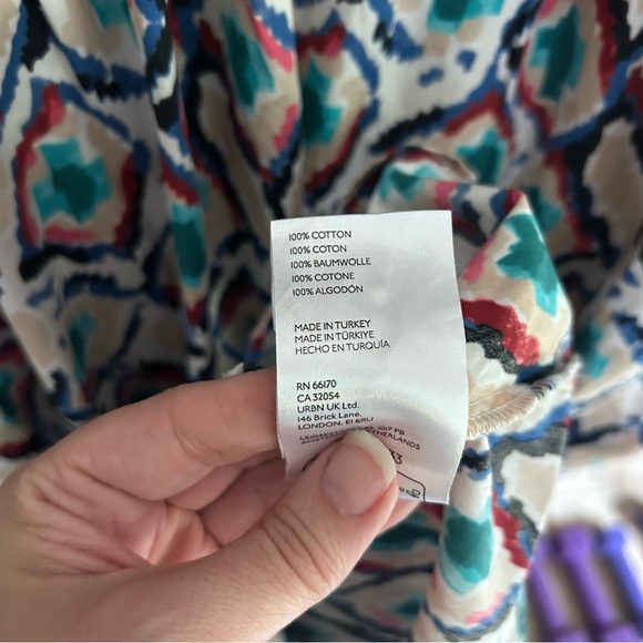 Anthropologie Maeve The Bettina Tiered Maxi Shirt Dress Sz XL Geometric Print - Picture 6 of 12